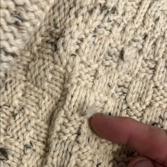 Aran Crafts Cozy Cream Cable Knit Wool Quarter Zip Sweater - Picture 8 of 11